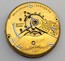 1910 ELGIN Grade 294 Model 5 7j 18s Mens 45mm Pocket Watch Movement PARTS REPAIR