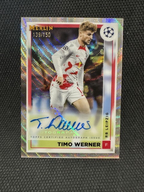 2022-23 Topps Chrome Merlin Timo Werner Silver Wave Auto /150 RB Leipzig
