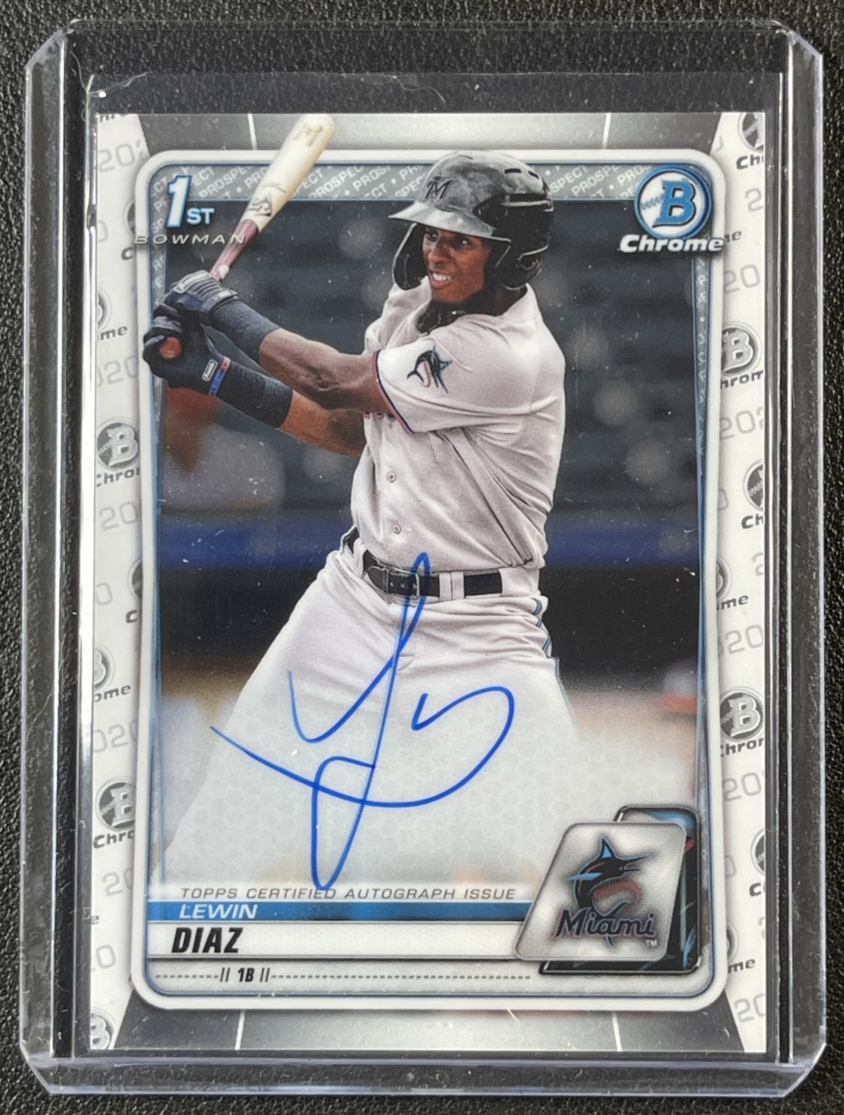LEWIN DIAZ 2020 BOWMAN CHROME #CPA-LD AUTO 1ST PROSPECT MARLINS