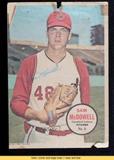 1967 Topps Poster Inserts Sam McDowell #8 READ 0in6
