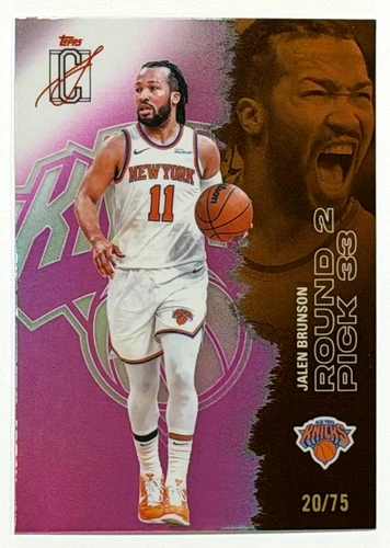 2025-26 TOPPS SIGNATURE CLASS JALEN BRUNSON PINK REFRACTOR /75