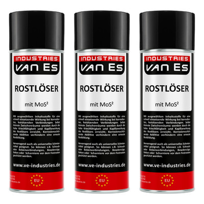 VANES Rostlöser Spray 3x 400ml Intensiv Rostlöserspray Korrosionsschutz