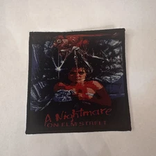FREDDY KRUEGER, A NIGHTMARE ON ELM STREET, BLACK BORDER, 4X4 INCHES, WOVEN PATCH