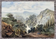 Vintage Original Hudson River Watercolor Painting Signed ‘Handesford’