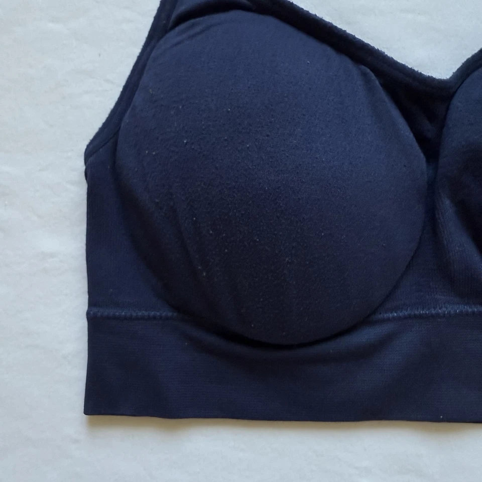 Sujetador deportivo Jockey S almohadillas extraíbles correas ajustables azul marino elástico Foto 3 de 4