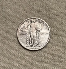 1920 Standing Liberty Quarter Nice Original White Very Choice AU TL