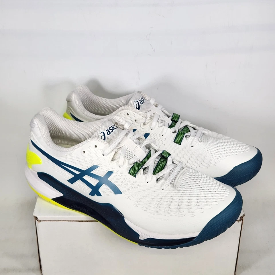 Tamanho 9 LARGO - ASICS Gel-Resolution 9 - Branco / Azul-petróleo repousante - Masculino - Imagem 2 de 4