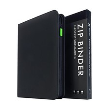 9 Pocket Zip Binder for 360 Cards Durable ExoTec, 20 SideLoading Pages