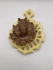 Vintage 1950's McCoy Family Of Owls Wall Pocket Yellow Lattice Brown