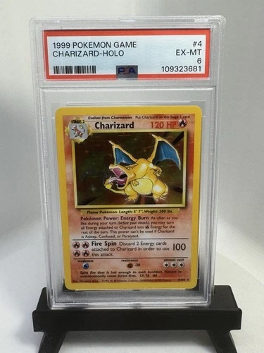 Pokémon Charizard Base Set Holo Rare #4/102 PSA 6 1999 English