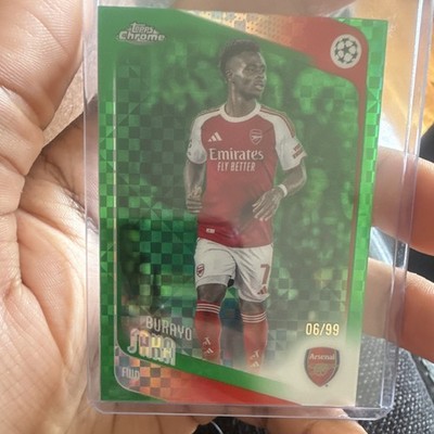 Topps Chrome UEFA Champions League 2026 Bukayo Saka Arsenal FC #12 Green /99