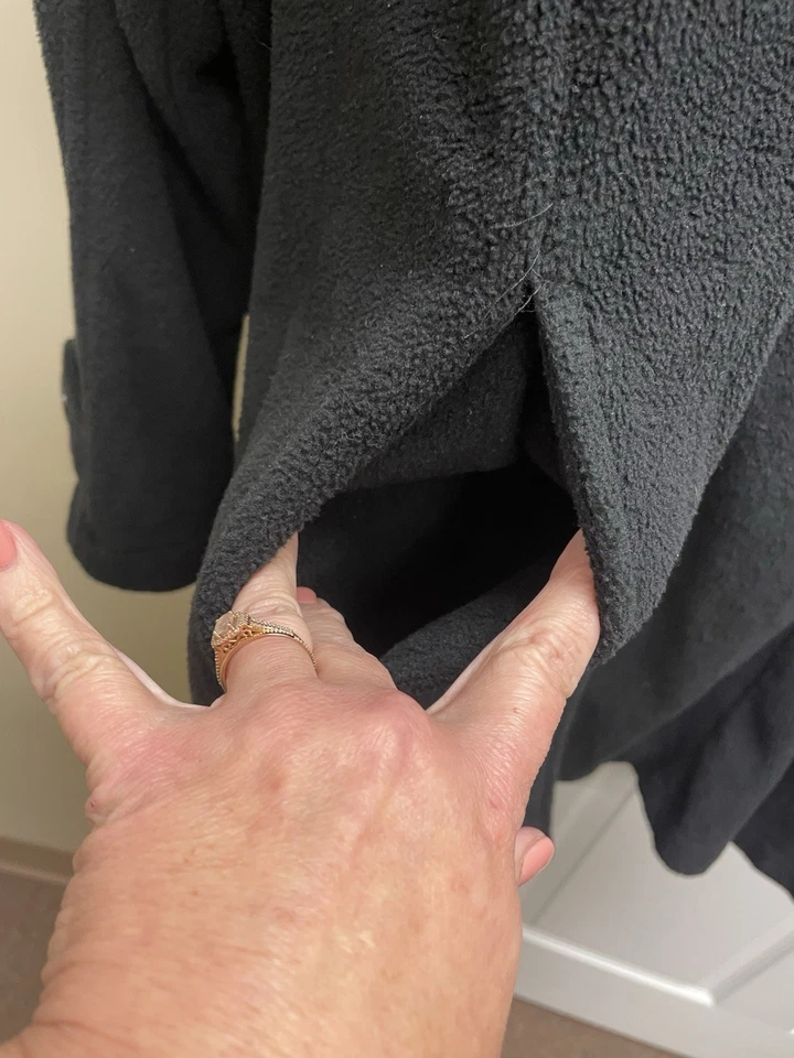 Roaman's Fleece Jacket Car Coat Women -Button Front-Black-Size 5X Bust 70 39L - Image 3 of 4