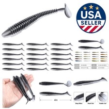 Durable 20PCS Paddle Tail Swimbaits - Ultimate Lures for Saltwater & Freshwater