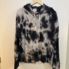 Sundry Women s Tie Dye Hoodie Lightweight Sweatshirt Black White Size M