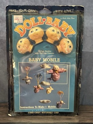 Bitty Doll Baby Mobile Kit Heads Martha Thomas Nelson Vintage 1985 Fibre-Craft