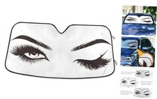 Women Eyes Car Windshield Sun Shade Foldable UV 57x31.5 inch MULTI PATTERN 7