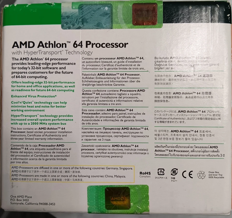 New in box. AMD Athlon 64 3500+ 2.2 GHz (ADA3500IAA4CW) Processor with heat sink - Image 3 of 4