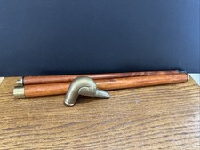 Vintage Brass Duck Head Walking Cane Stick 3 Piece 35"Wood