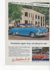 Original 1952 Studebaker Commander Vintage Print Ad