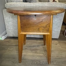 Vintage Side Table Lamp Stand Sewing Box on Legs - 1950s