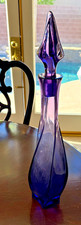 Empoli Italian Genie Bottle 18" Tall 1960s Decanter Twisted / Paneled Design