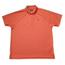 Lacoste Sport Polo Shirt Mens 8 3XL Orange Logo Short Sleeve Ultra Dry