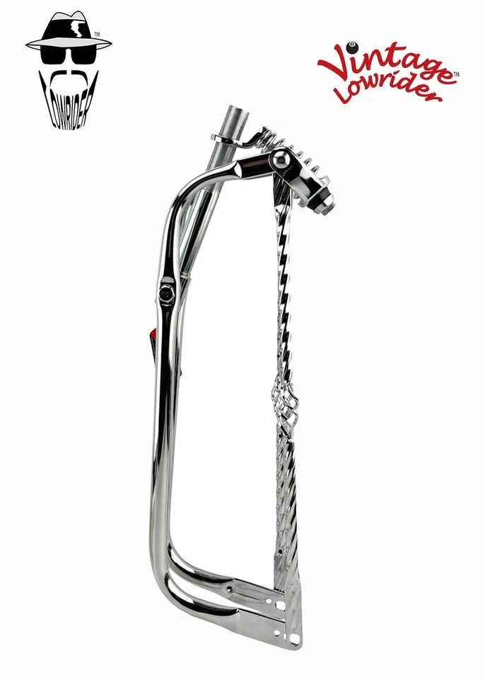 Vintage Lowrider 26" Bent Leg Springer Chrome Fork w/Square CAGE Twisted Bars - Image 2 of 3