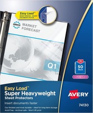 Diamond Clear Super Heavyweight Sheet Protectors Easy Load 50 Document