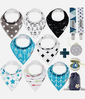 Dodo Babies Bandana Drool Bib set   Eight 100% Cotton Bibs with Soft Polyester