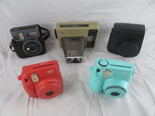 PREOWNED/UNTESTED/FOR PARTS Lot of 5 Instant Cameras (Polaroid Instax)