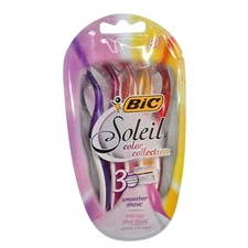Bic Soleil Color Collection Razors 8 Pack | 3 Blades | Moisture Strip with Vit E