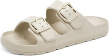 Boys Girls Double Buckle Slide Sandals Comfort Beach Pool Shower