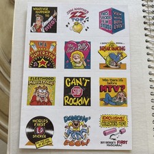 12 Vintage ROCK 80s Scholastic 1.5" Sticker
