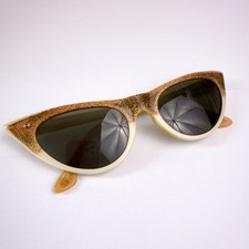 Vintage White/Ivory Cat Eye Sunglasses Women's 1950s