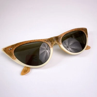 Vintage White/Ivory Cat Eye Sunglasses Women's 1950s - Image 1 of 4