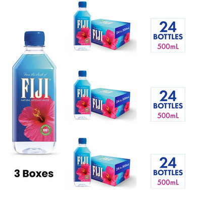 FIJI Natural Artesian Water, 16.9 fl. oz.,  3 BOXES  ( 72 BOTTLES )