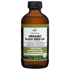 Organic Black Seed Oil - USDA Certified Cold Pressed Glass Bottle Over 1.5 Th...