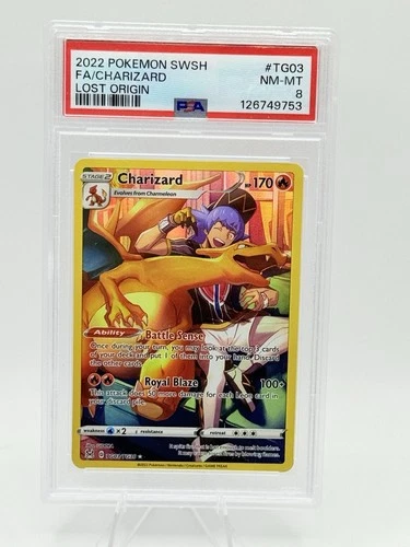 2022 Pokémon SWSH FA/CHARIZARD LOST ORIGIN TG03/TG30 PSA 8