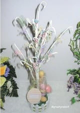 Easter Tree Centerpiece 20" Tall w/ 12 Glitter Egg Ornaments - Tabletop Spring