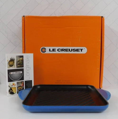 Le Creuset Signature Cast Iron 9.5 Inch Square Grill Pan, Marseille - New