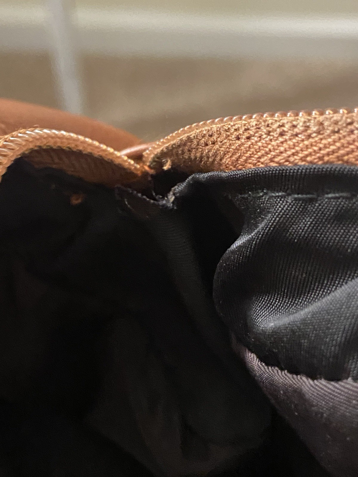 Prada Brown Leather Large Nylon Lined Vanity Dual… - image 17