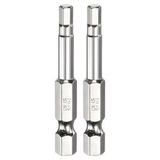 2pcs H4.0 Hex Screwdriver Bit 4.0mm Flat Tip 1/4" Shank 50mm Long Chrome Plated