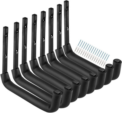 8 Pack Garage Storage Hooks,10 Inch Heavy Duty Ladder Storage Hanger, Wall Mount