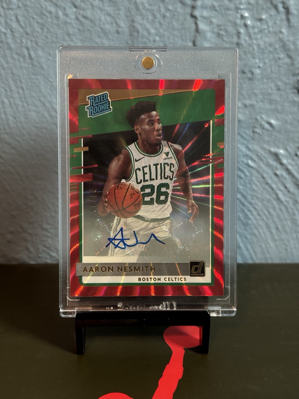 2020/21 Panini Donruss Rated Rookie Auto Aaron Nesmith Red Laser #04/49