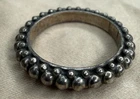 Vintage 925 Sterling Silver Beaded Band Ring Size 9 Granulated Dot Stack Boho