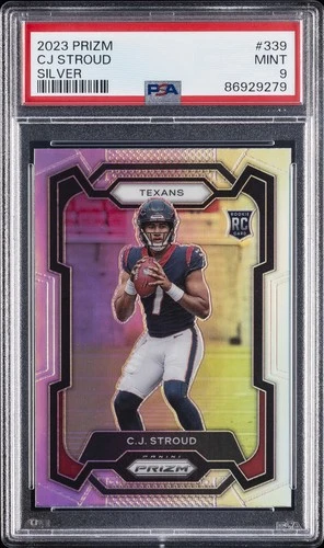 2023 PANINI PRIZM SILVER PRIZM #339 CJ STROUD ROOKIE RC PSA 9
