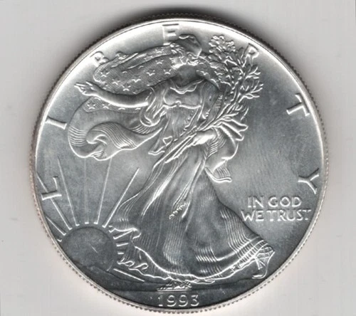 1993 WALKING LIBERTY AMERICAN EAGLE .999 FINE SILVER DOLLAR COIN 1oz. $1 USA