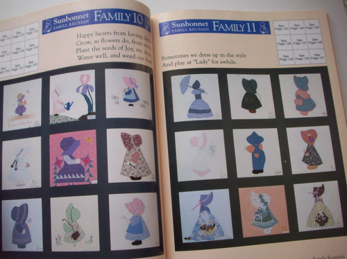 Sunbonnet Family Reunion Album I quilt pattern blocks 126 designs Sunbonnet Sue - Picture 7 of 10