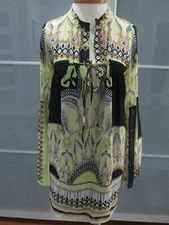 Atos Lombardini Long Sleeve Rounded V-Neck Shift Dress Size 42 / US 6