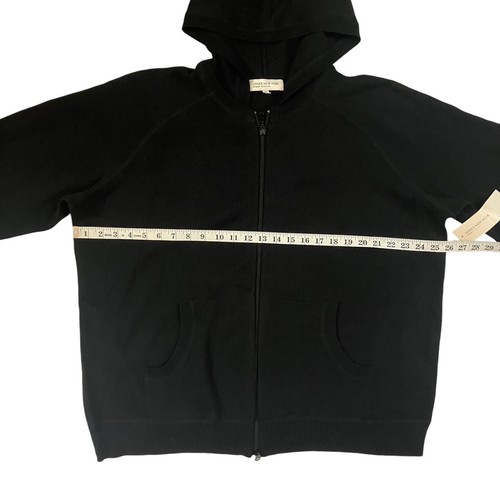 NWT Jones New York Hooded Sweater Womens 3X Black Knit Full Zip Gorpcore Grunge - Picture 4 of 9